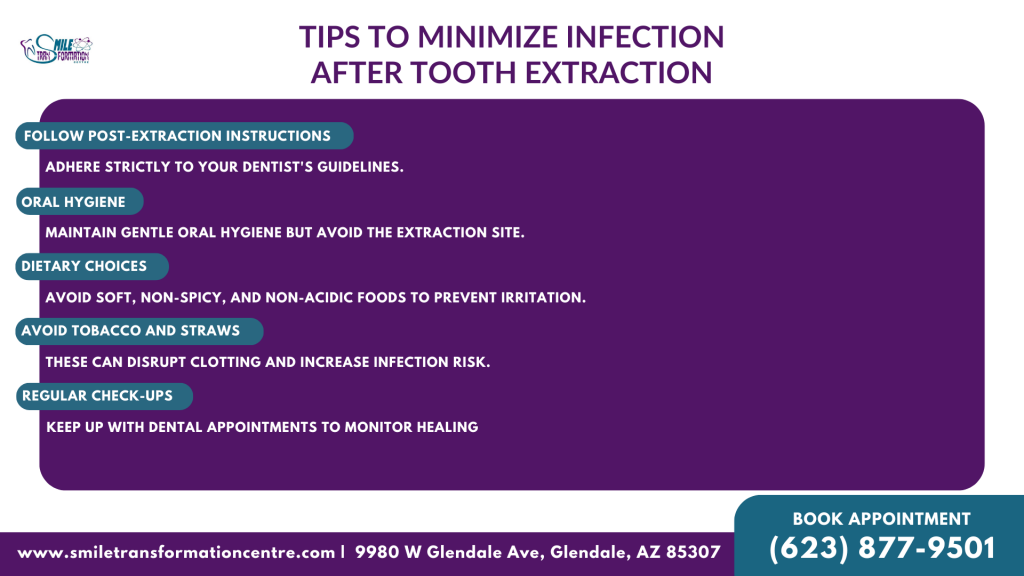 tips to minimize infection after tooth extraction